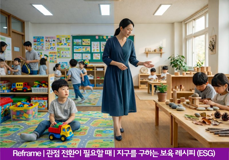 "지구를 구하는 놀이는 화려한 교구함 비우기에서 시작됩니다" 