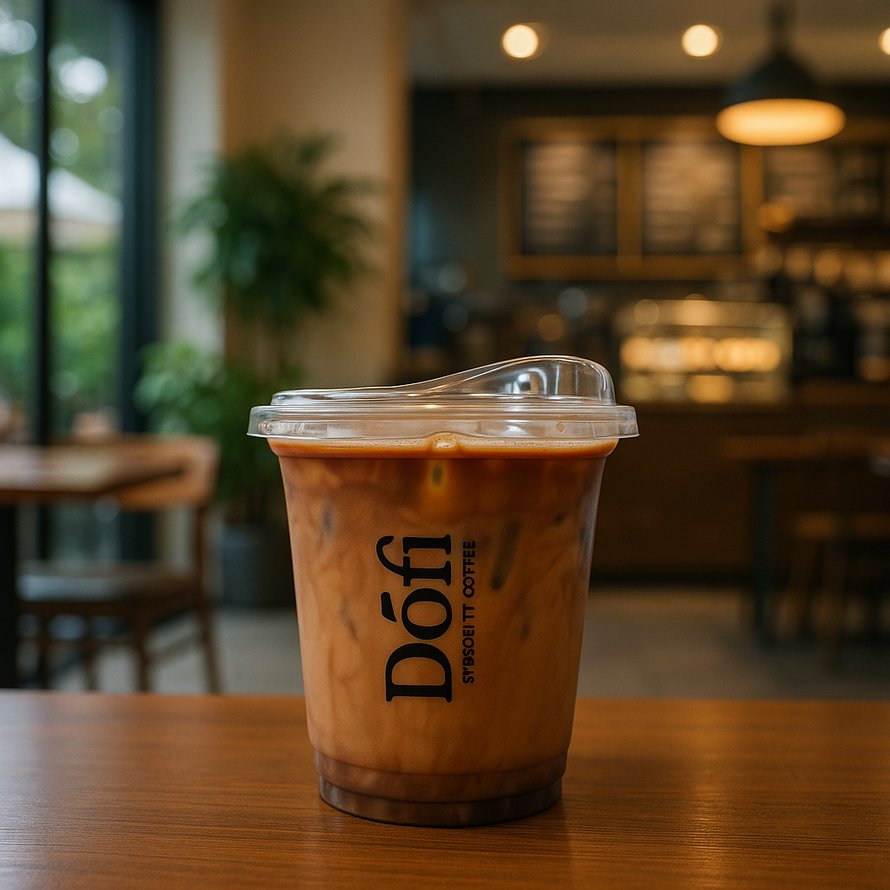 아이스컵+롱개폐 뚜껑 패키지 디자인