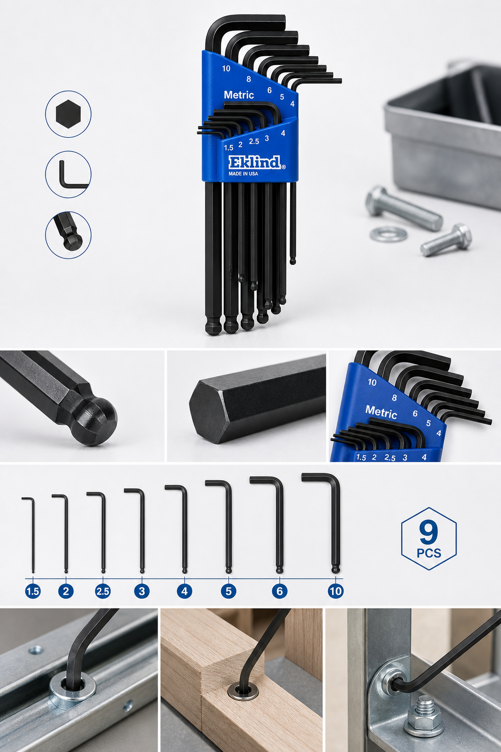 이클린드(Eklind) 육각렌치 9pcs